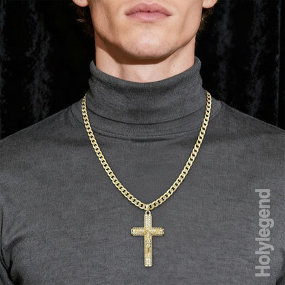 24" Miami Cross Chain, 14K Gold-Plated