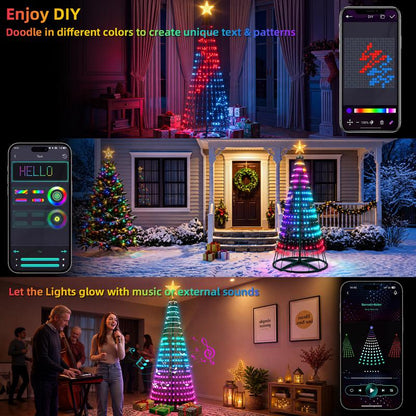 Aurora 7Ft Smart LED Outdoor Christmas Tree