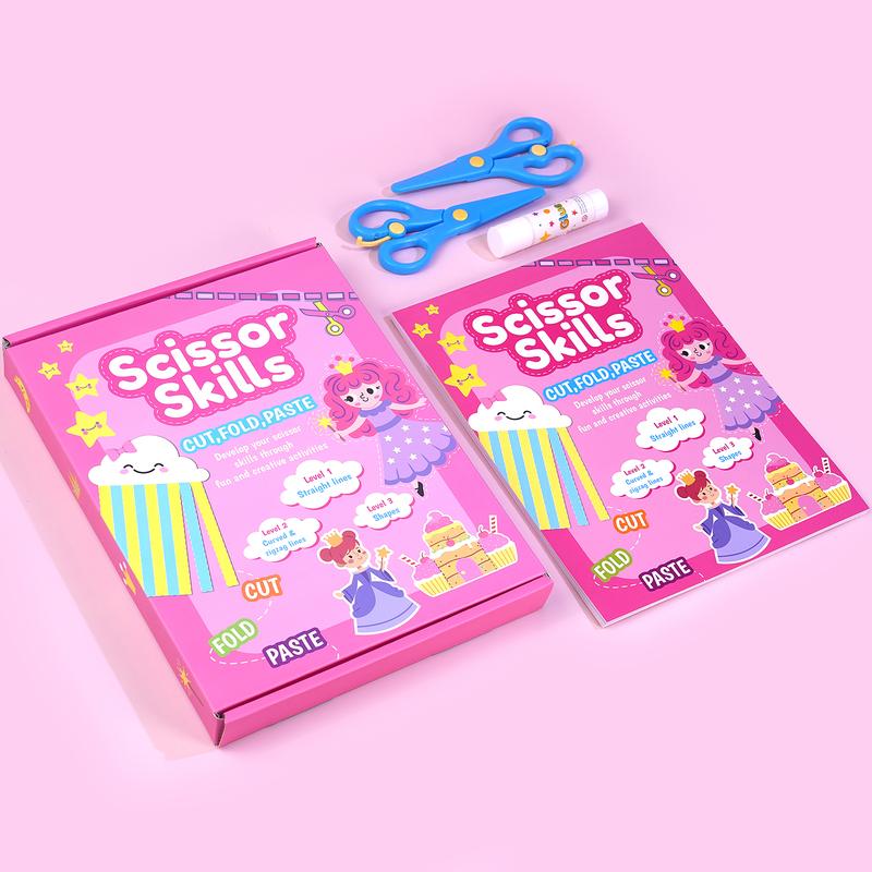 SnipSmart Scissor Skills Kit: 25 Cut, Fold & Glue Activities (Ages 3+)