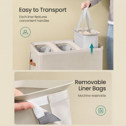 The DuoSort Hamper: 2-in-1 Laundry Basket with Lid & Handles