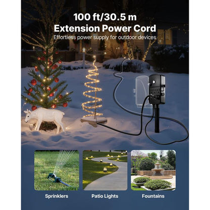 6-Outlet Outdoor Power Stake with Remote & Timer