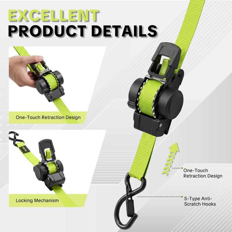 SnapTight Retractable Ratchet Strap