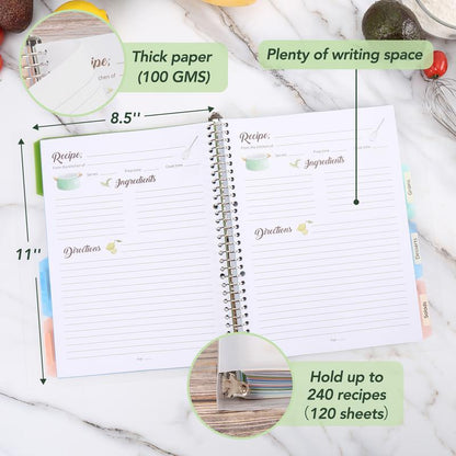 Soligt Recipe Book Journal , 8.5\" x 11\"
