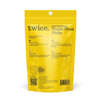 TRIMINT 3-Strand Floss Picks | Baking Soda + Mint | 300 Count