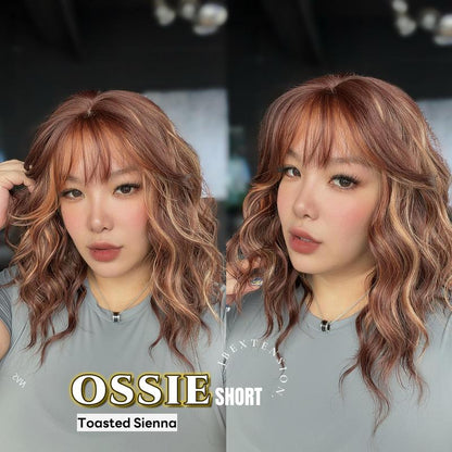 ZURI Short Wave Glueless Wig with Curtain Bangs (14")