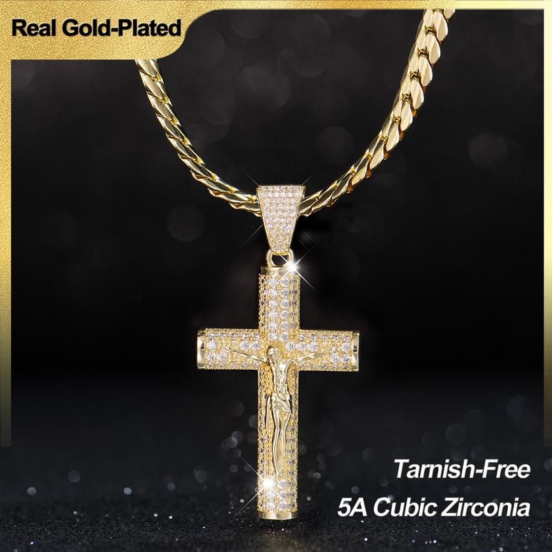 24" Miami Cross Chain, 14K Gold-Plated