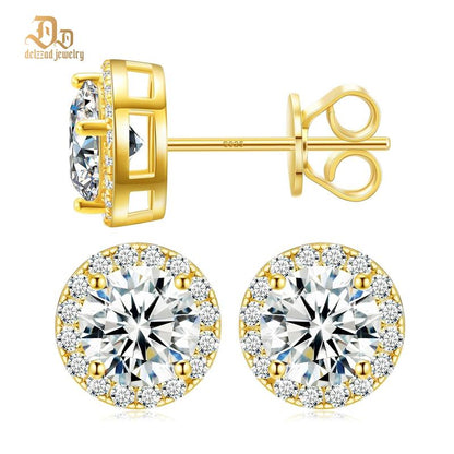 Halo Moissanite Studs