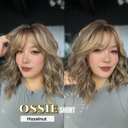 ZURI Short Wave Glueless Wig with Curtain Bangs (14")