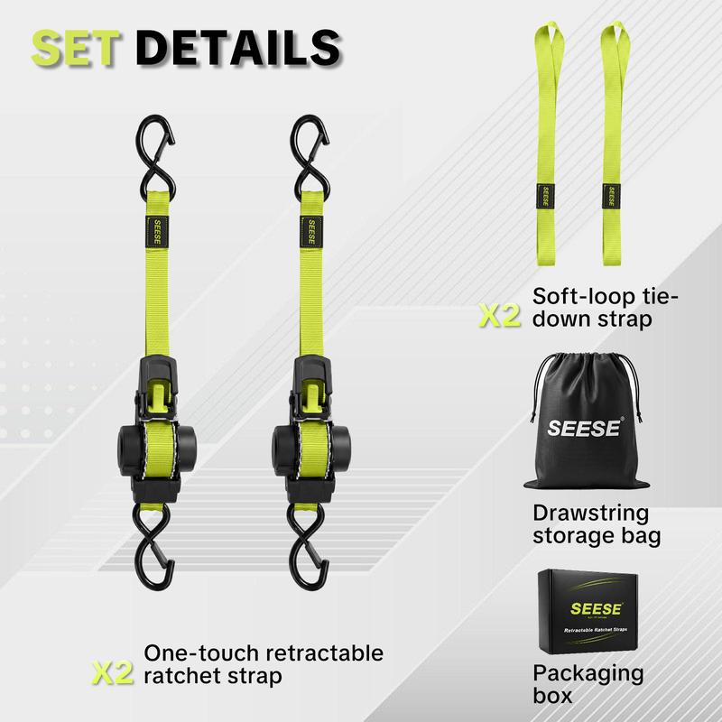 SnapTight Retractable Ratchet Strap