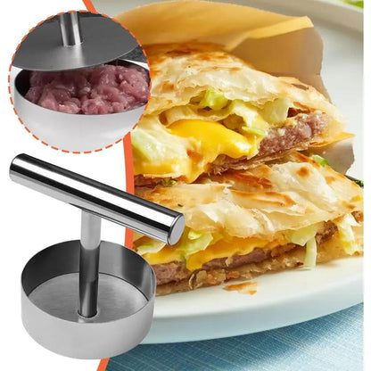 Stainless Steel Burger Press - 1Pc Nonstick Burger Patty Maker Mold, Sturdy Metal Meat Smasher, Multifunctional Kitchen Utensil for Home/Commercial Use to Make Round Patties, Burguer Patty Maker